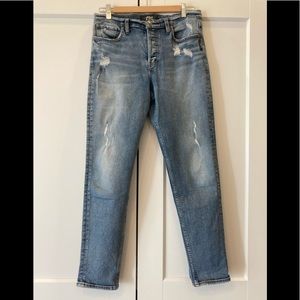 Silver gently distressed Mom jeans, size 29